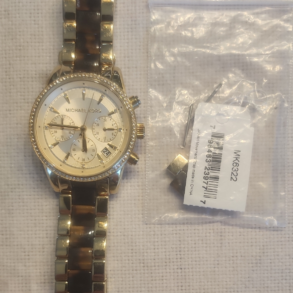 Michael Kors Gold and Brown Chronograph Watch